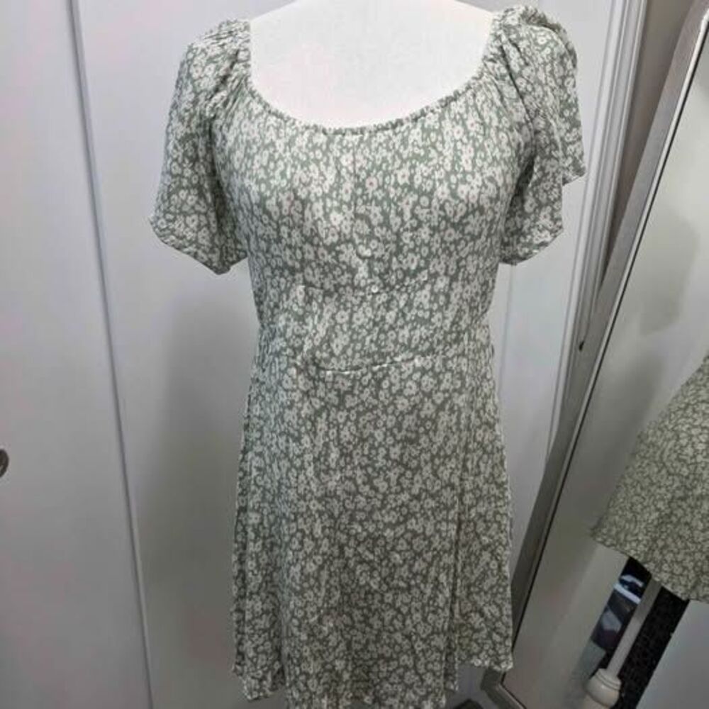 Altar'd State Floral Puff Sleeve Mini Dress Size L